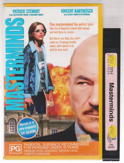 RARE VHS VIDEO Tape MASTERMINDS Big Box Ex Rental Triumph Stewart EUR