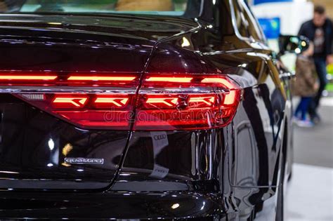 LED Rear Lights And Car Design Closeup Of Nev Audi A8 Limousine Model