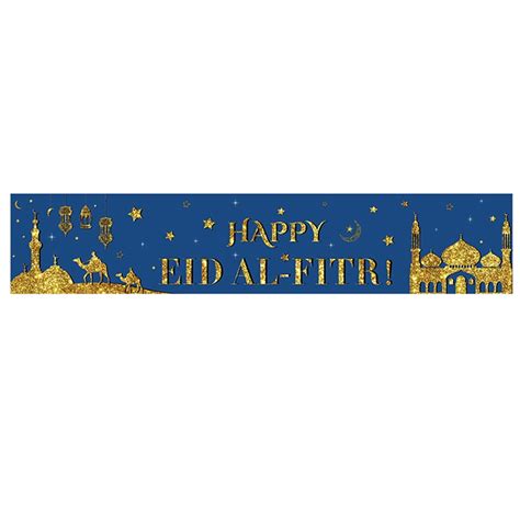 Eid Pull Flag Ramadan Mubarak Banner Decor Burlap Flags Decoration 2024