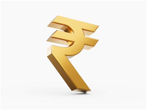 Premium Photo Rupee Currency Golden Icon Indian Rupee 3D Illustration