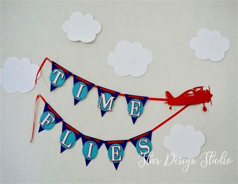 Airplane Happy Birthday Banner Pilot Birthday Aviator - Etsy | Happy ...