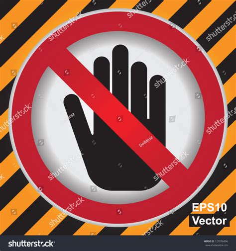 Vektor Stok Vector No Entry Do Not Touch Tanpa Royalti