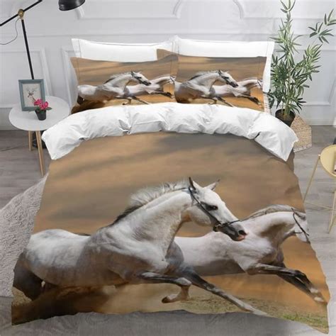 Housse De Couette X Cm Cheval Parure De Lit Pi Ces Set Avec