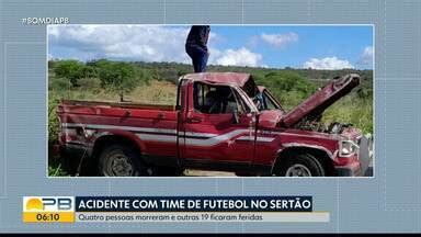 Bom Dia Paraíba Caminhonete que transportava time de futebol amador