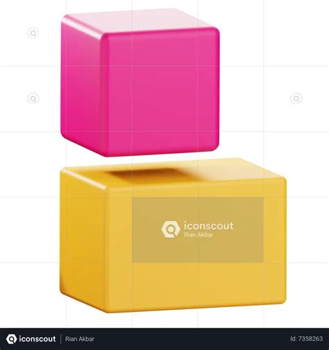 Cube And Cuboid Shape 3D Icon download in PNG, OBJ or Blend format