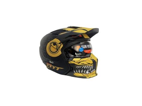 Mt Streetfighter Sv Aztec B Mat Siyah Sar Motosiklet Kask