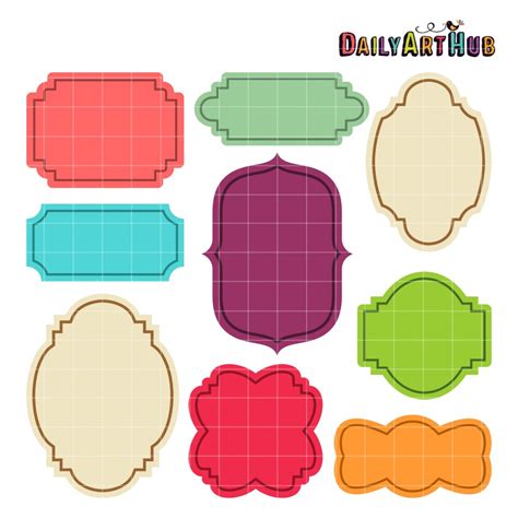 Assorted Labels Clip Art Set Daily Art Hub Graphics Alphabets And Svg