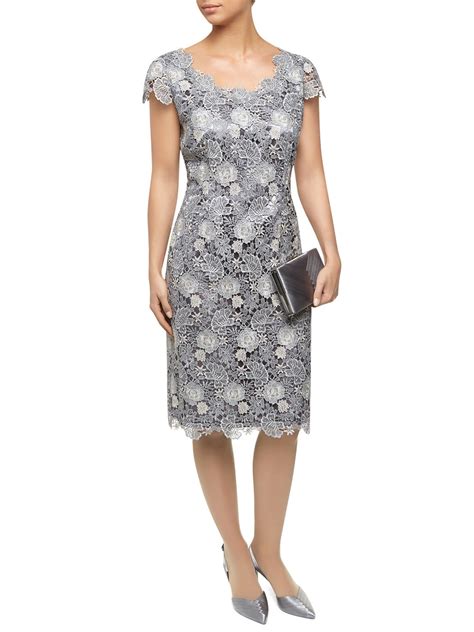 Jacques vert 3 Colour Lace Dress in Gray (Dark Grey) | Lyst