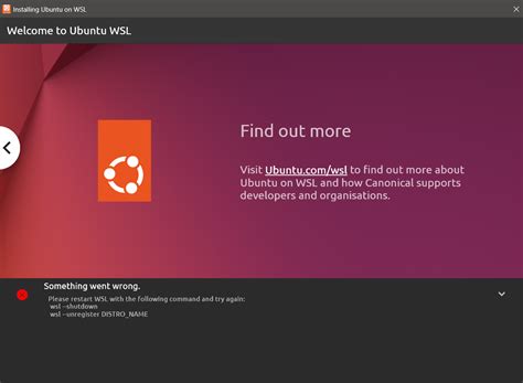 Windows Subsystem For Linux Wsl Ubuntu Installation Fails With The