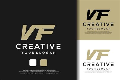 Design De Logotipo Vf De Carta De Monograma Abstrato Vetor Premium