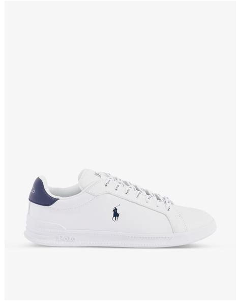 Polo Ralph Lauren Heritage Court Ii Leather Low Top Trainers In Whitenavy White For Men Lyst