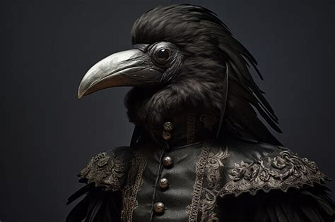 Premium AI Image | Anthropomorphic Crow in Human Attire