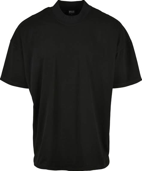 Urban Classics T Shirt Oversized Mock Neck Tee Black T Shirts Tops