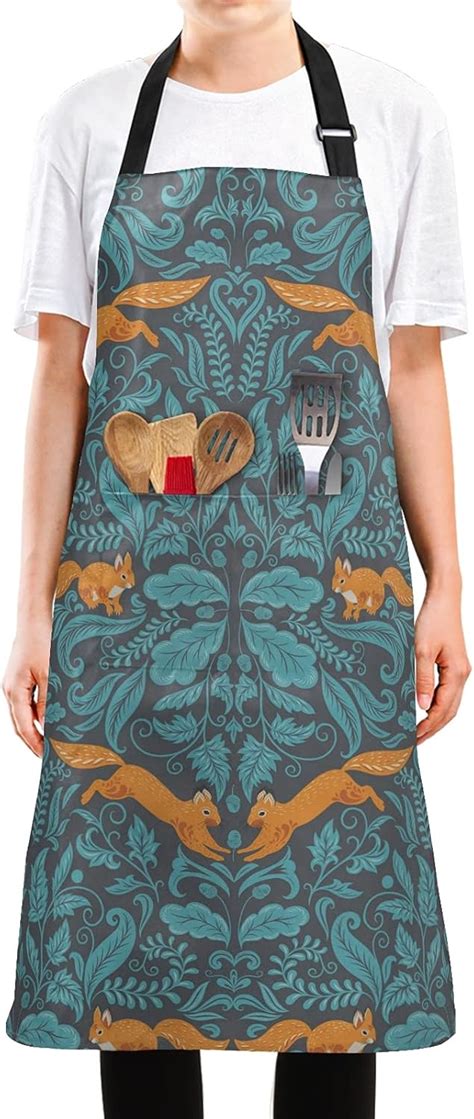 Apron Damask Style Aprons For Men Women With Pockets Kitchen Apron Waterproof Clothing