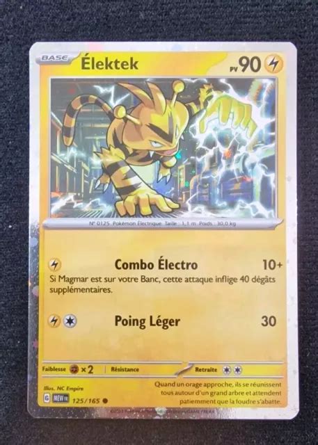 CARTE POKÉMON HOLO Elektek 125 165 PROMO MEW Ecarlate Violet Pokémon