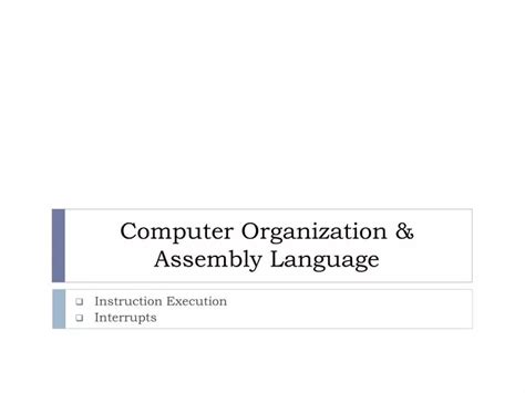 PPT Computer Organization Assembly Language PowerPoint Presentation