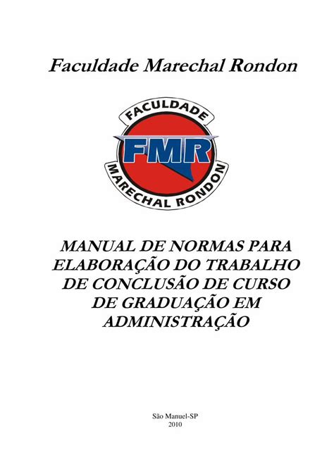 Pdf Manual De Normas Para Elabora O Do Trabalho Docs Uninove Br