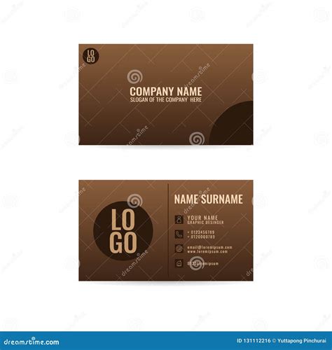 Business Card Brown. Vector Stock Vector - Illustration of brand, line ...