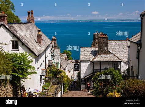 View Of Clovelly And The Sea Clovelly Devon England United Stock