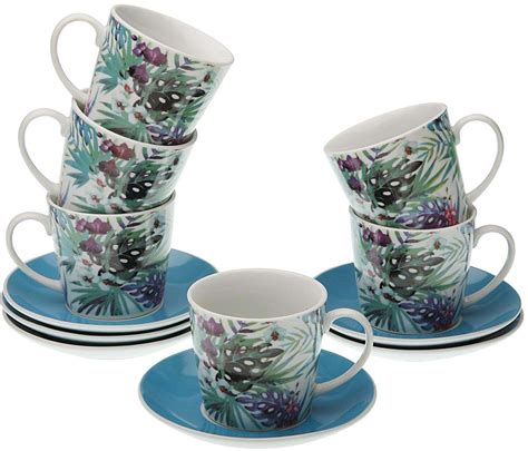 Coffret Tasses Avec Soucoupes Tropica Tasses Th