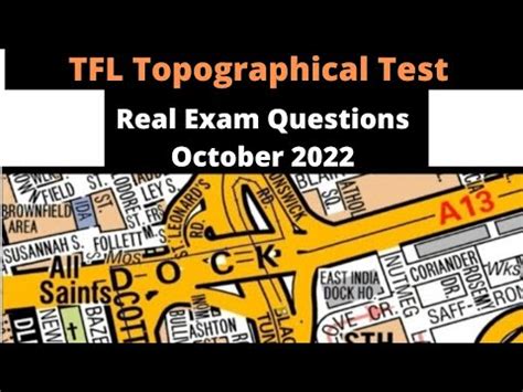 TFL Topographical Test 2022 Real Exam Question October 2022 Route