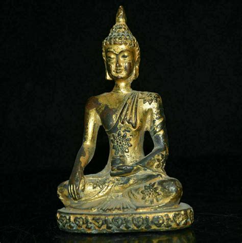 Cm Old Tibetan Buddhism Bronze Gilt Seat Shakyamuni Amitabha Buddha