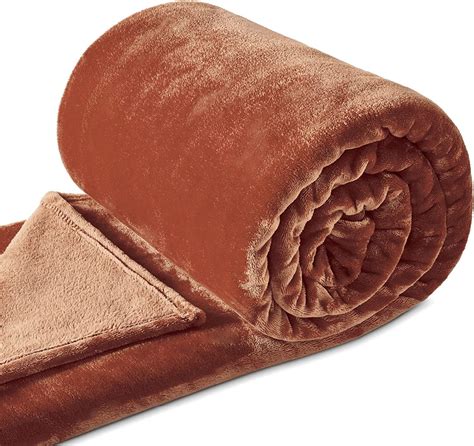 Walensee Ultra Soft Microplush Fleece Throw Blanket 50 X 60 Rust