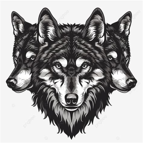 Three Wolf Head Emblem Wolf Head Face PNG Transparent Image And