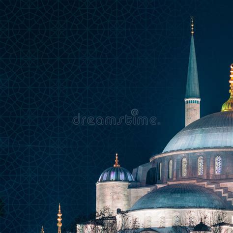 Blue Mosque Aka Sultanahmet Camii And Islamic Pattern Stock Photo