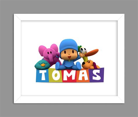 Digital Download Pocoyo and Friends Custom Name Art Print, Pocoyo and ...