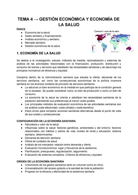 Tema 4 → Gestión Económica Y Economía De La Salud Tema 4 → GestiÓn