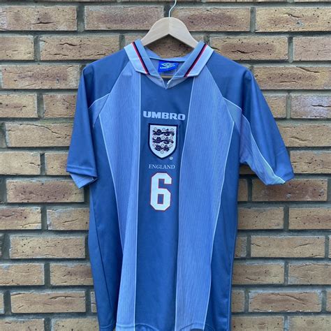 England Away Kit Euro 96 Size Large Retro re-release... - Depop