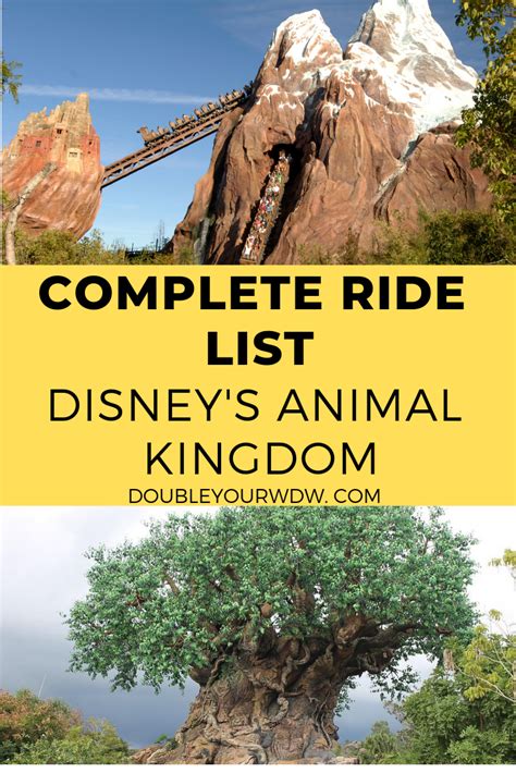 Animal Kingdom Complete Ride List Animal Kingdom Disney Animal