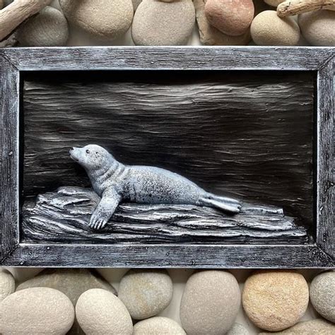 Seal Sculpture Wall Art Highly Detailed Hand Painted Etsy Wall