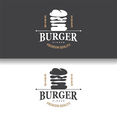 Premium Vector Burger Logo Fast Food Design Hot And Delicious Food