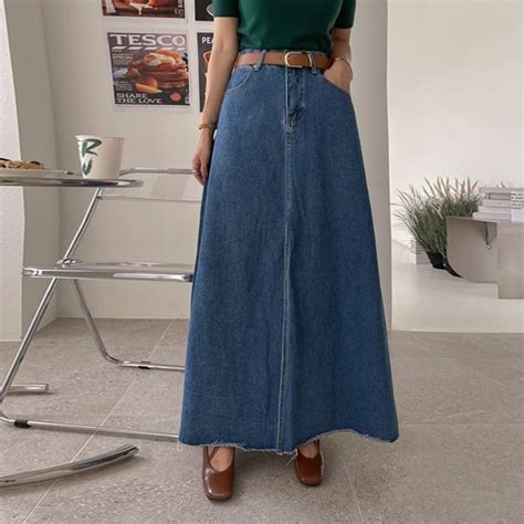 Dabagirl A Line Maxi Denim Skirt Yesstyle