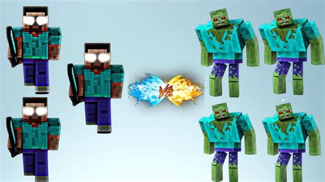 Minecraft Mutant Zombies Vs Herobrine Fight Minecraft Mob Battle