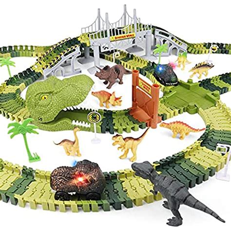 Road Race Flexible Track Playset And Pcs Cool Dinosaur Car For Boy