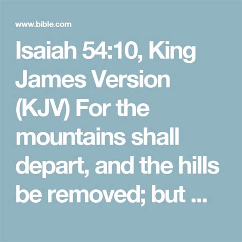 Isaiah 54 10 King James Version KJV For The Mountains Shall Depart