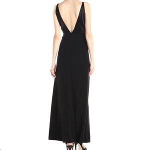 Jill Stuart Dresses Jill Jill Stuart Deep V Satin Black Crepe Gown