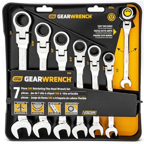 Gearwrench 7 Piece Flex Head Ratcheting Combination Wrench Set