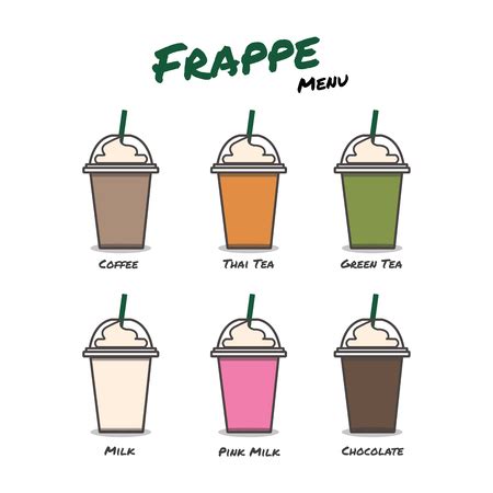 Frappe Menu Coffee Thai Tea Green Tea Milkshake Pink Milk