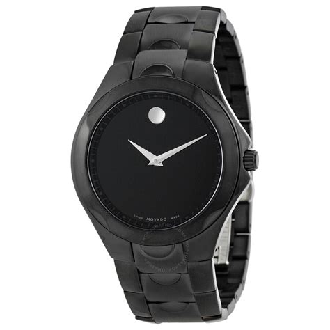 Movado Black Dial Black Pvd Stainless Steel Men S Watch