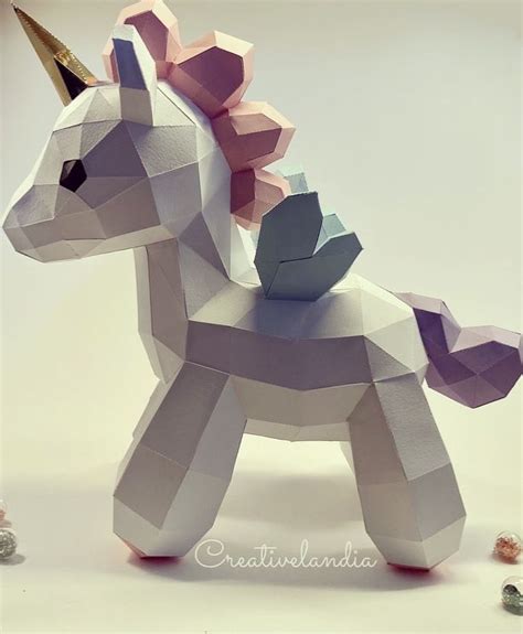 Unicorn 3d Lowpoly Papercraft Disegno Unicorno Sfondi Carini Idee