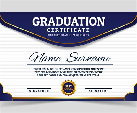 Graduation Certificate Template Vector Art & Graphics | freevector.com