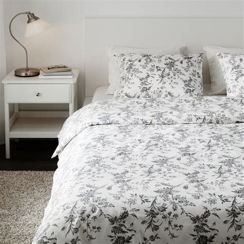 ALVINE KVIST Komplet pościeli - biały, szary - IKEA