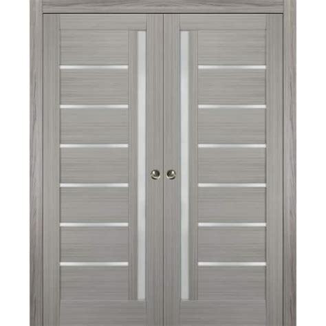 Sartodoors 48 In X 96 In Single Panel Gray Solid MDF Sliding Door