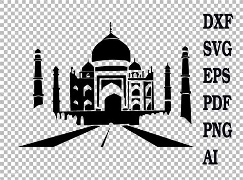 Taj Mahal Svg Taj Mahal Silhouette Svg India Landmark Etsy