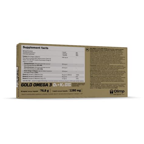 Olimp Gold Omega 3 D3+K2 Sport Edition 60 Capsules – Medpak