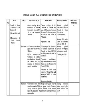 Fillable Online Rsintranet Nic Annual Action Plan Of Committee Section